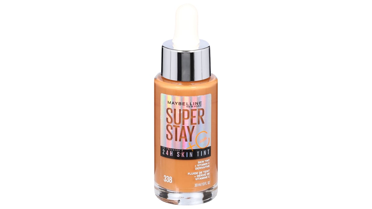 MAYBELLINE New York Super Stay Long-Lasting Skin Tint with Vitamin C, 338, 1 oz