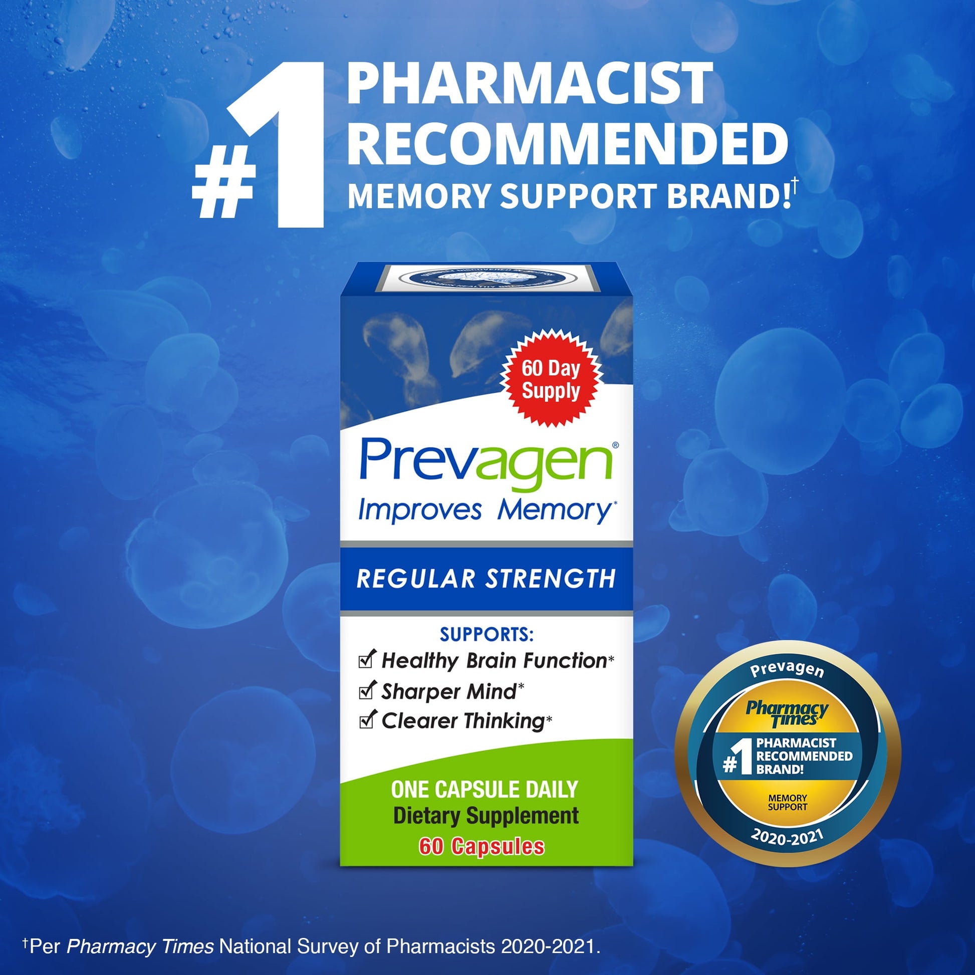 PREVAGEN REGULAR STRENGTH CAP 60CT