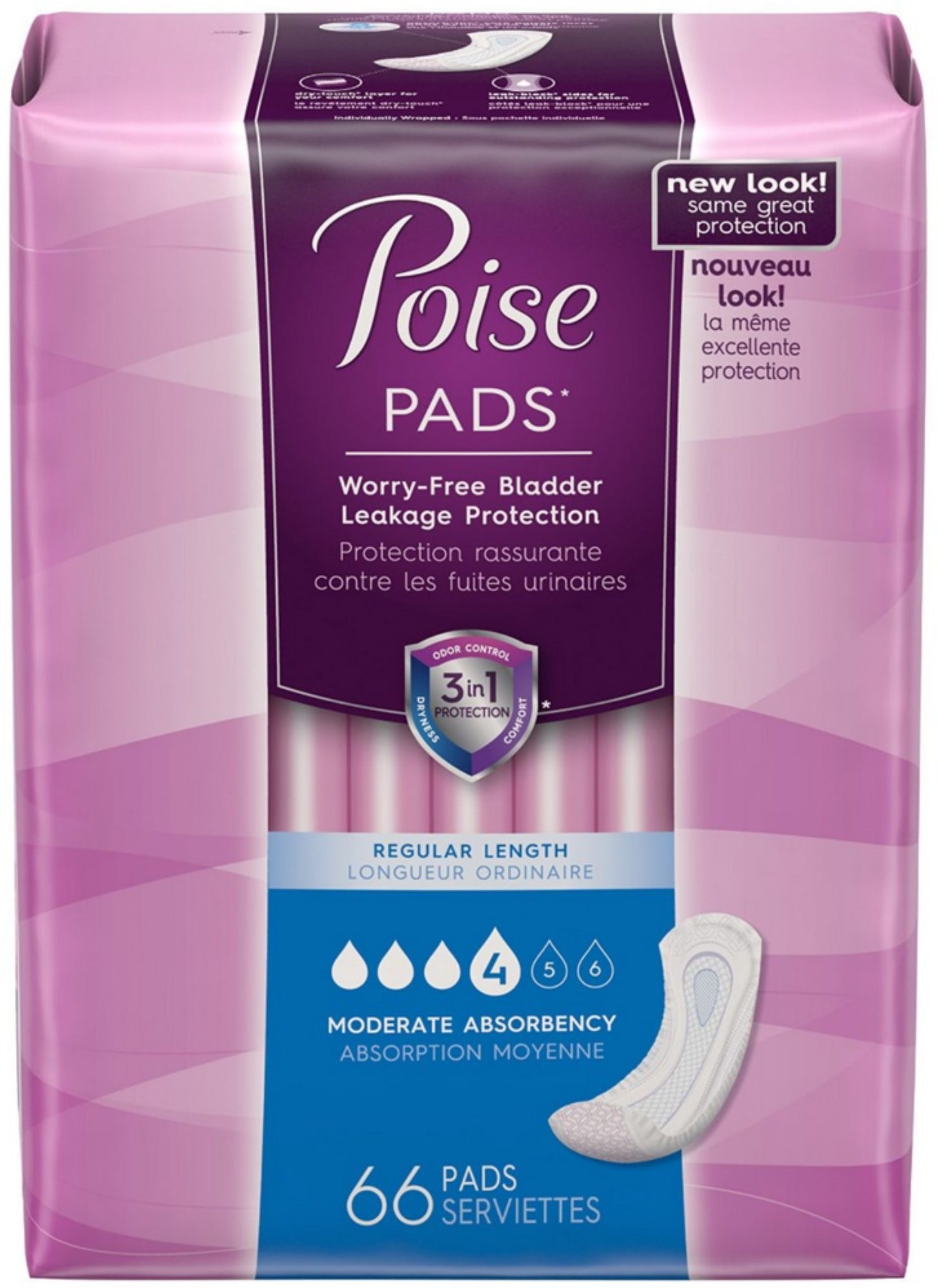 POISE MODERATE PADS 66