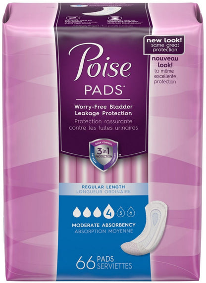 POISE MODERATE PADS 66