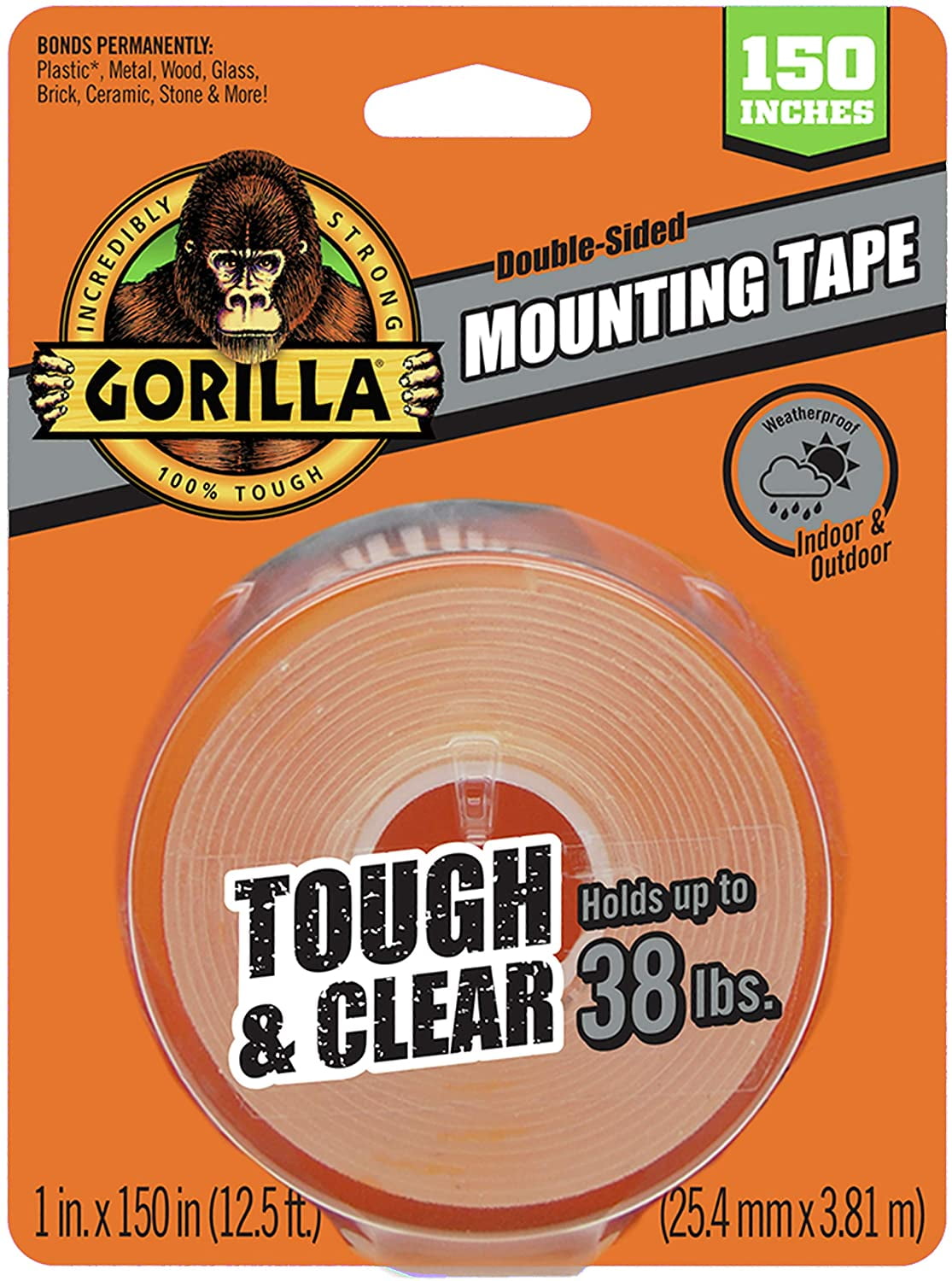 Gorilla Glue Tough & Clear Mounting Tape Squares, 24 pack