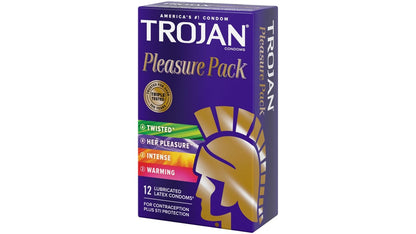 TROJAN PLEASURE PACK ASST CONDOM 12CT