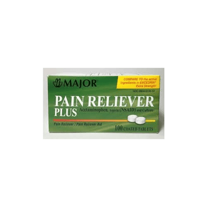 PAIN RELIEVER PLUS TABLET 100CT MAJOR