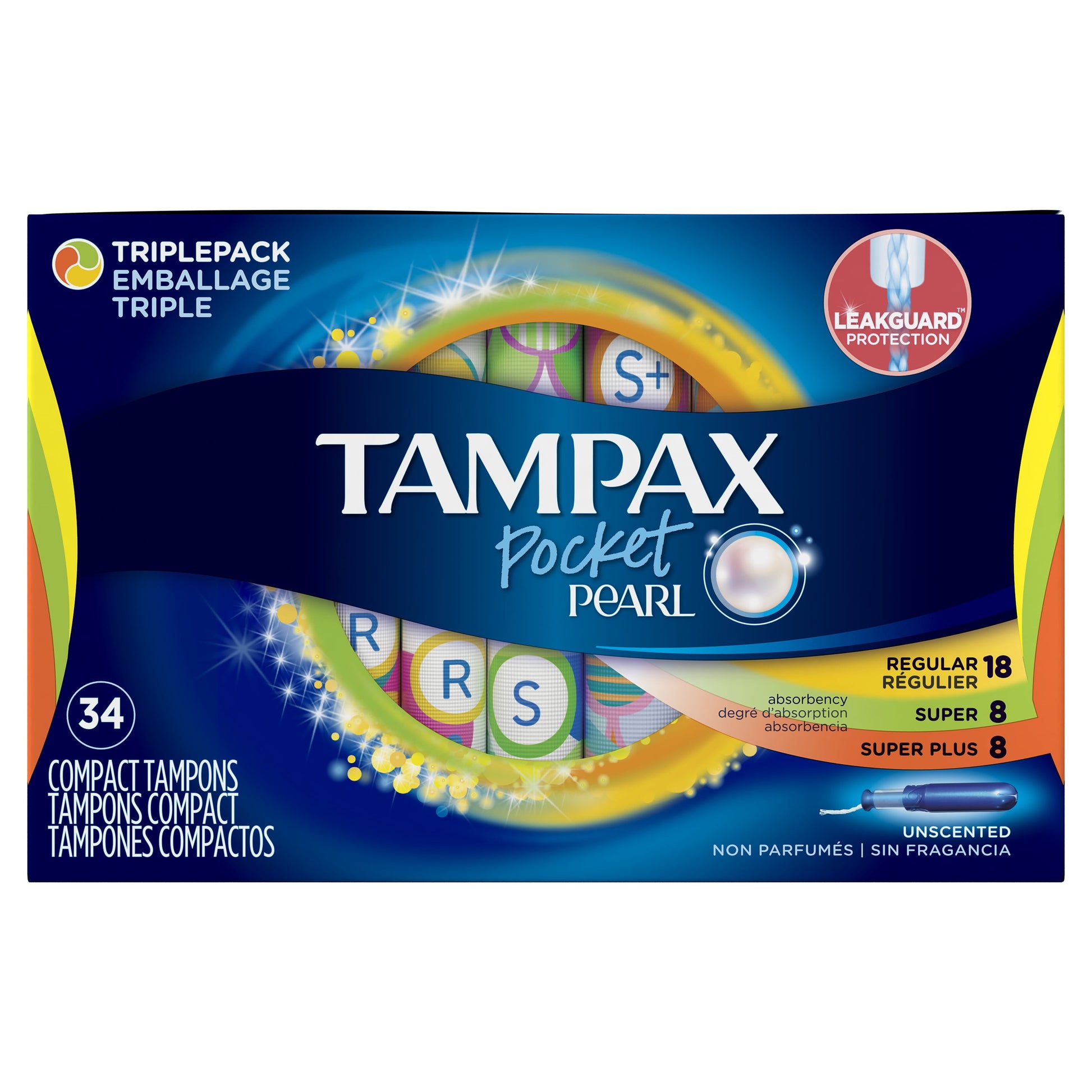 TAMPAX PCKT PEARL REG UNSCNT TAMPON 16CT