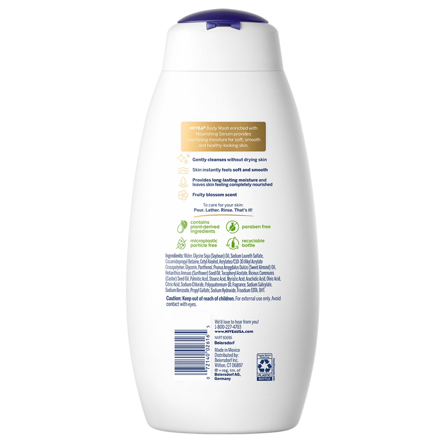 NIVEA B/W BLOSSOM CARE LQ 20OZ