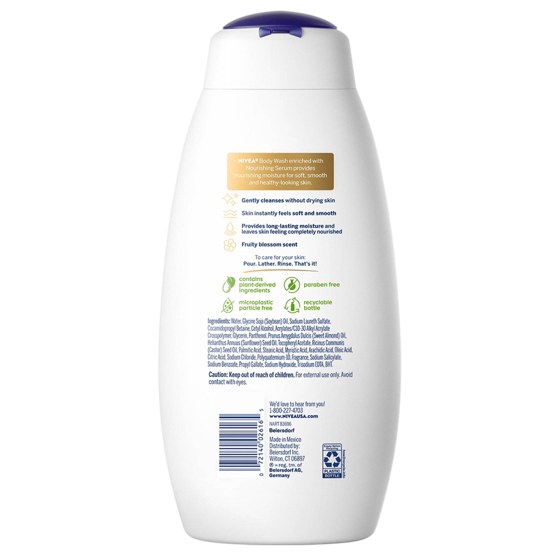 NIVEA B/W BLOSSOM CARE LQ 20OZ
