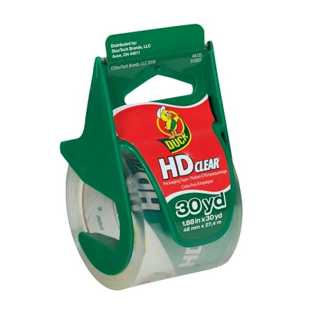 DUCK HD Clear Heavy Duty Packing Tape with Dispenser, 1.88" x 40 yds