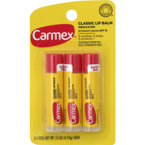 Carmex Lip Balm Stick Classic Medicated Spf#15 0.15oz (12in)