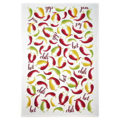 MUkitchen Designer Print 100% Cotton Towel - Chili Peppers, 20"x30"