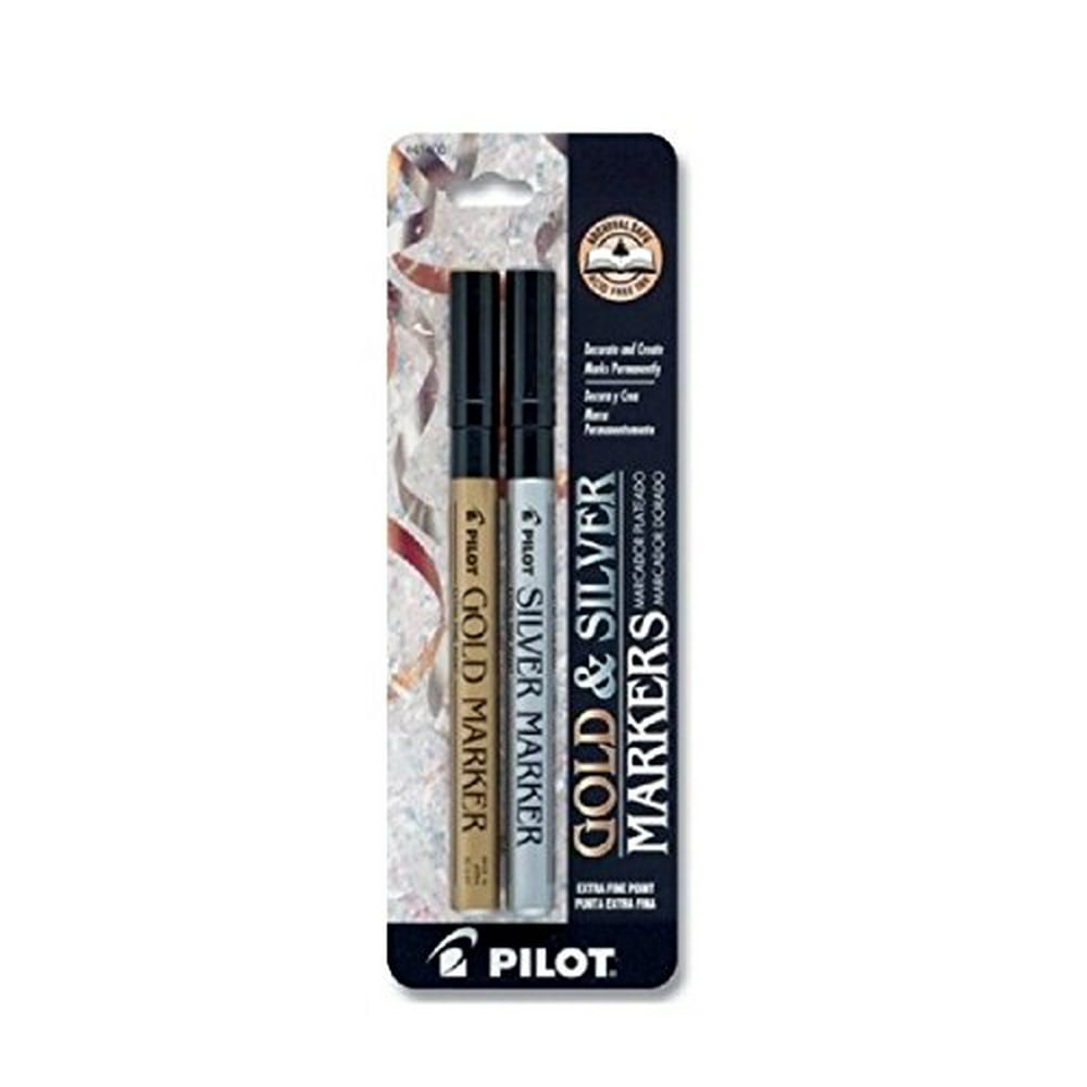 Pilot Metallic Permanent Paint Markers - Gold and Silver, 2 pack