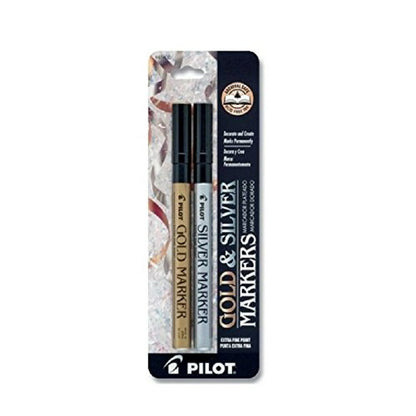 Pilot Metallic Permanent Paint Markers - Gold and Silver, 2 pack