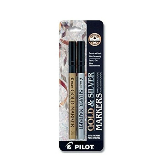 Pilot Metallic Permanent Paint Markers - Gold and Silver, 2 pack