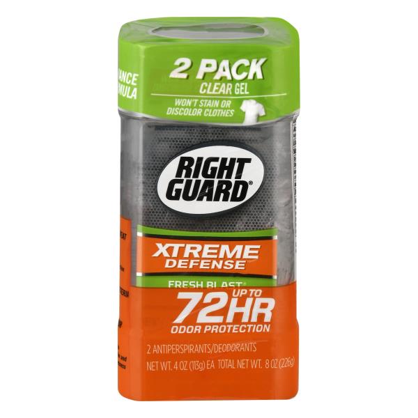 Right Guard Xtreme Defense Fresh Blast Gel 4oz 72Hr