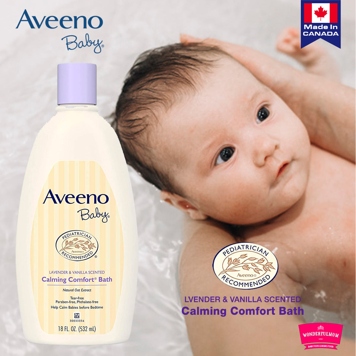 Aveeno Baby Bath Calming Comfort 18oz Oatmeal/Lavender
