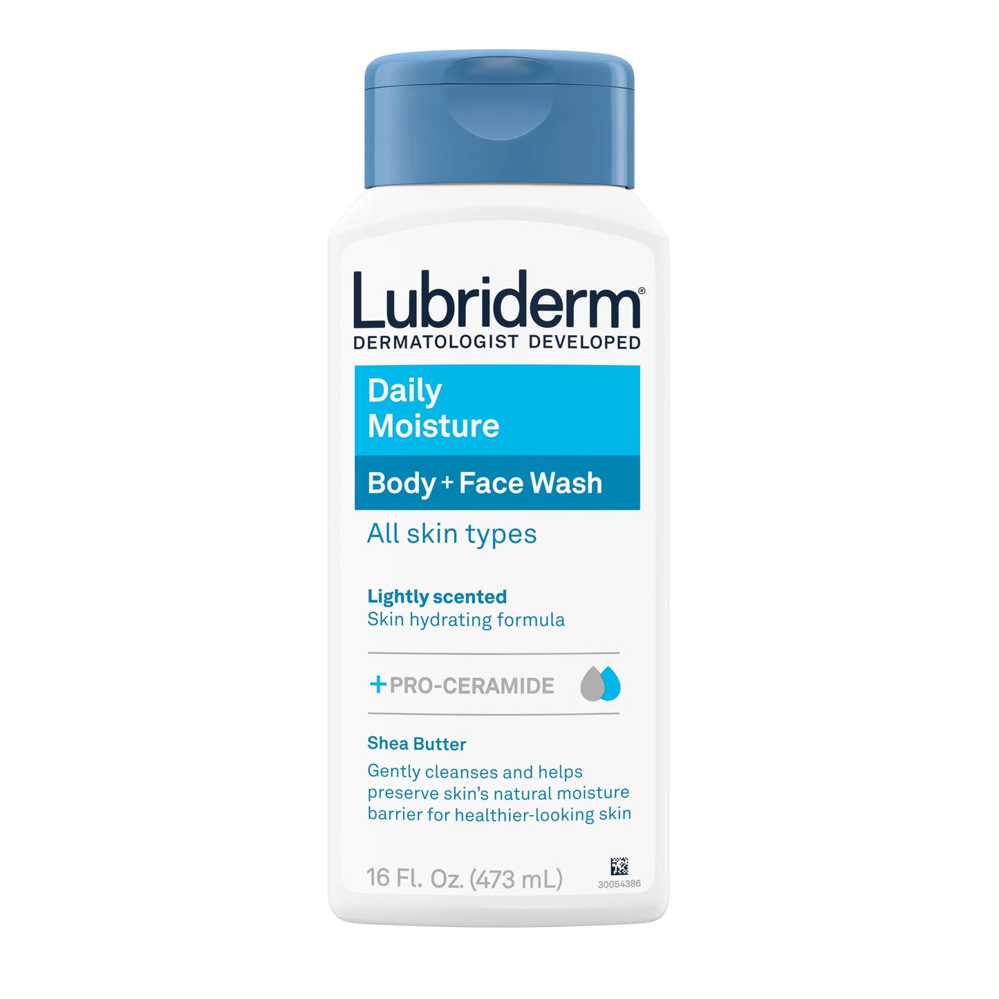 Lubriderm Daily Moisture Body+ Face Wash 16oz All Skin Types