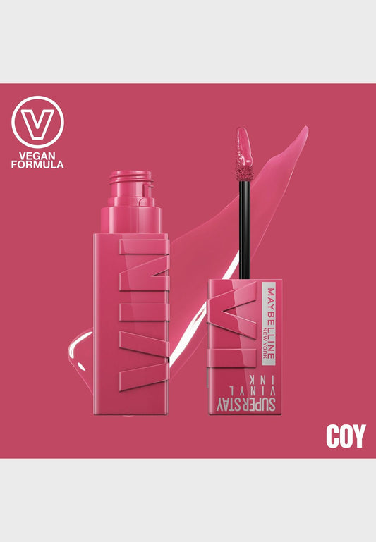 MAYBELLINE New York Super Stay Vinyl Ink Longwear Liquid Lipcolor, 020 Coy, 0.14 oz
