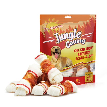 Paws Happy Life Rawhide Free Dog Combo Bones, Wrapped with Real Chicken, 6 count