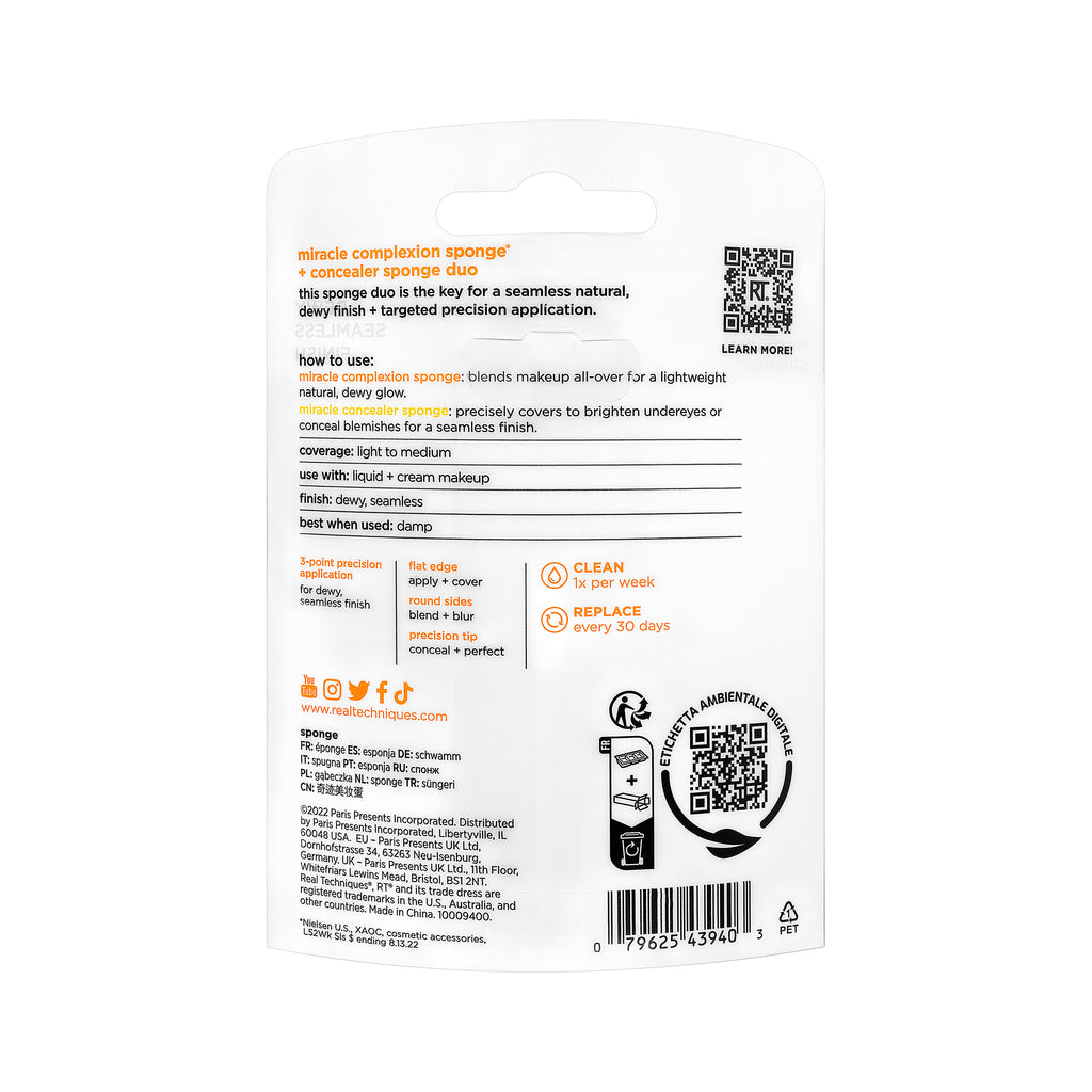 Real Techniques Miracle Concealer Sponge, 2 count