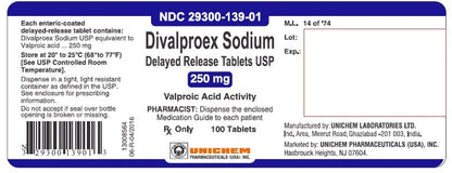 DIVALPROEX SOD DR SK125MG 10X10UD
