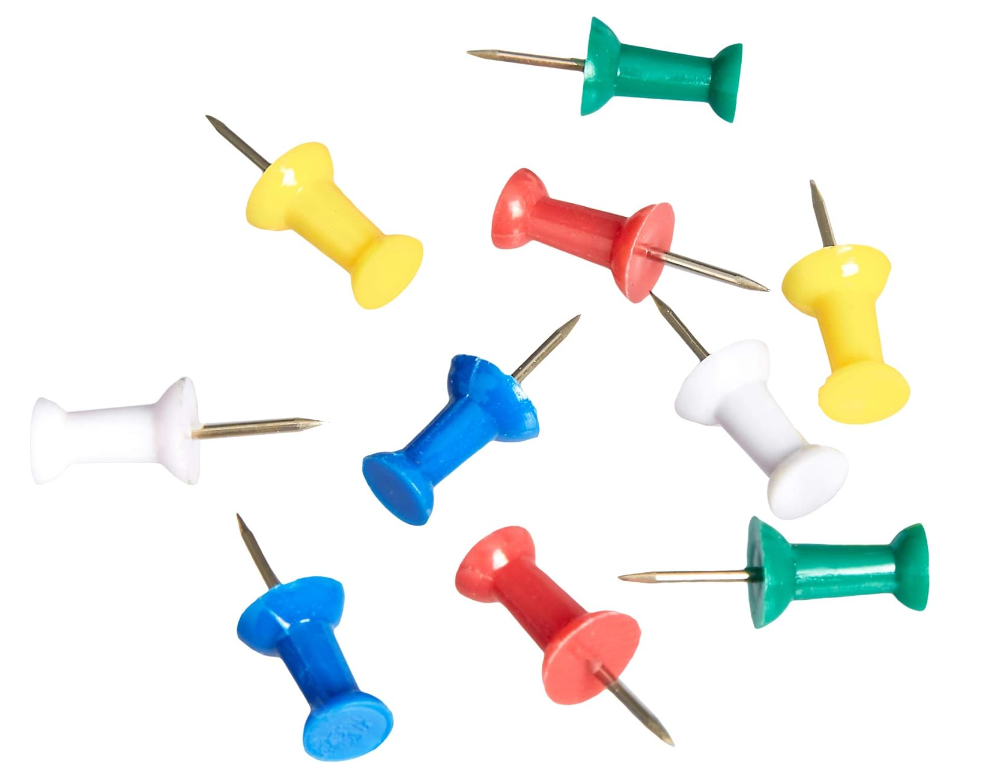 CLi Push Pins - Assorted, 100 count