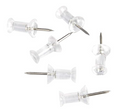 CLi Push Pins - Clear, 100 count