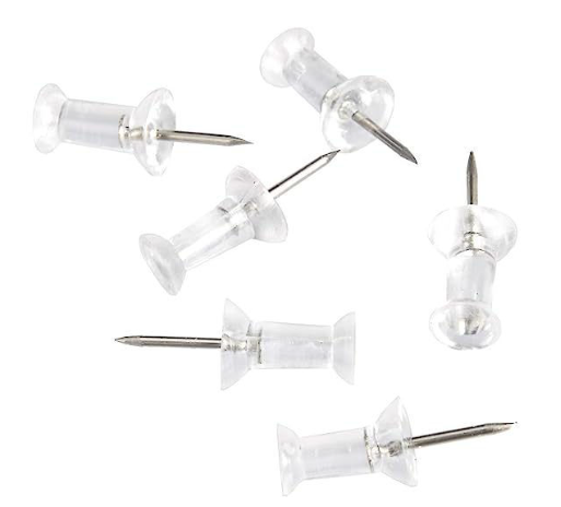 CLi Push Pins - Clear, 100 count