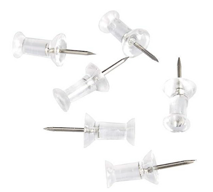 CLi Push Pins - Clear, 100 count