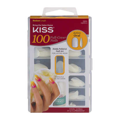 KISS 100 Full-Cover Nails - Active Oval