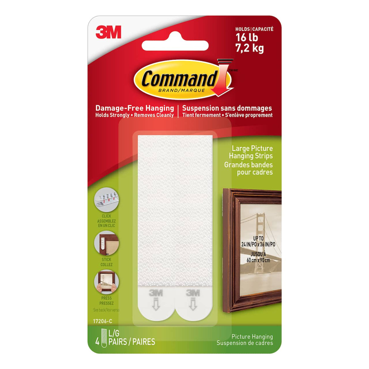 Command Picture Hanging Strips - Extra Large, 4 pairs