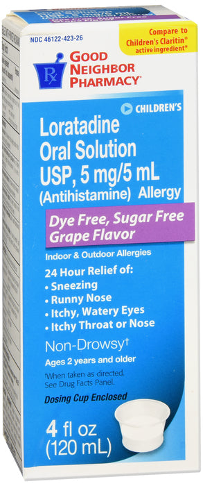 GNP LORATADINE 5MG-ML SF GRAPE SOL 120ML