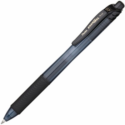 EnerGel-X Retractable Liquid Gel Pen, (0.7mm) Metal Tip, Medium Line, Black Ink 2-Pk