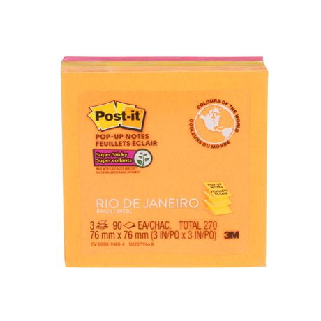 POST IT SUPSTIK JEWEL 3x3 3PK