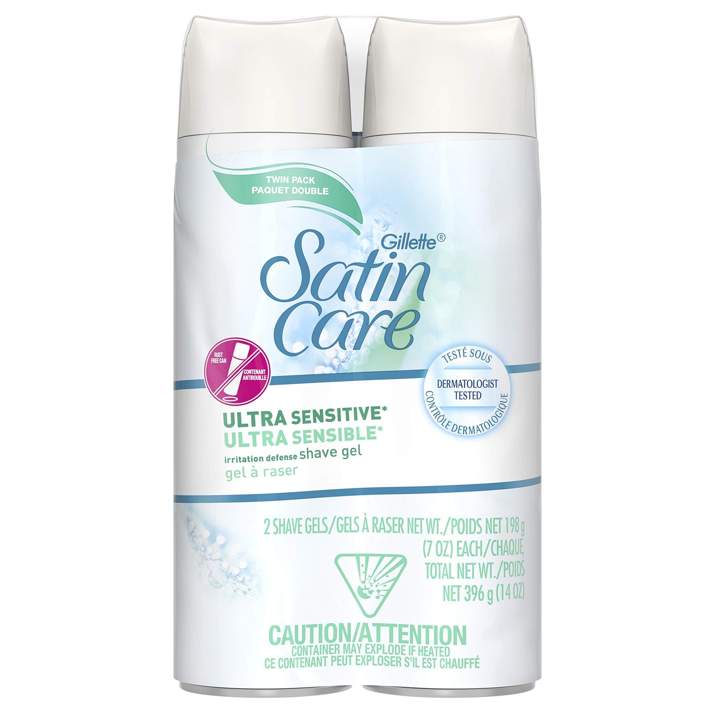 Gillette Satin Care Shave Gel Ultra Sensitive Twin Pack 7oz