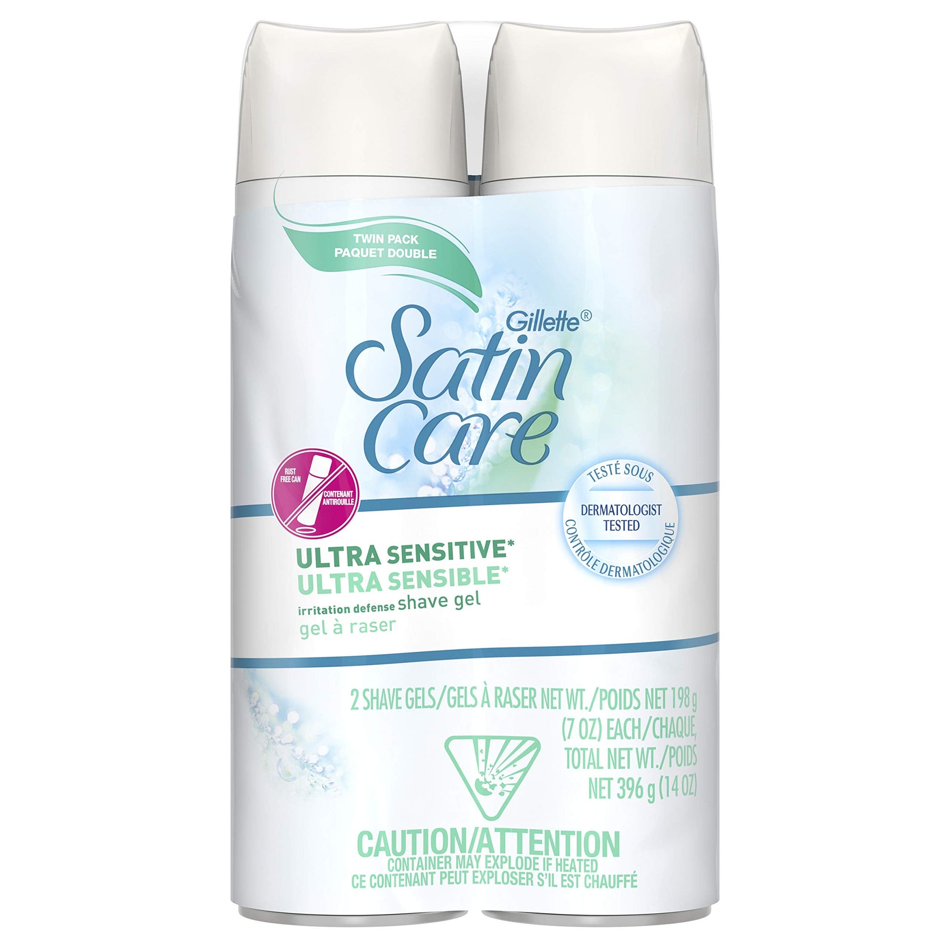 Gillette Satin Care Shave Gel Ultra Sensitive Twin Pack 7oz
