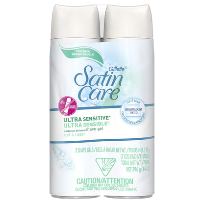 Gillette Satin Care Shave Gel Ultra Sensitive Twin Pack 7oz