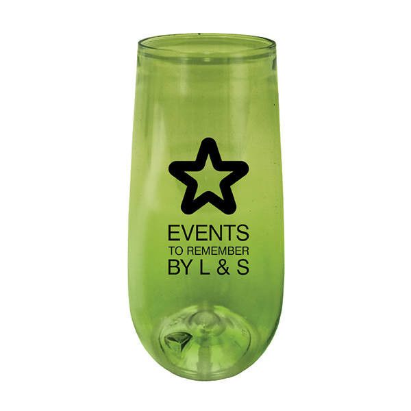 SENSATIONS 9 oz Plastic Stemless Champagne Flute, 4 count
