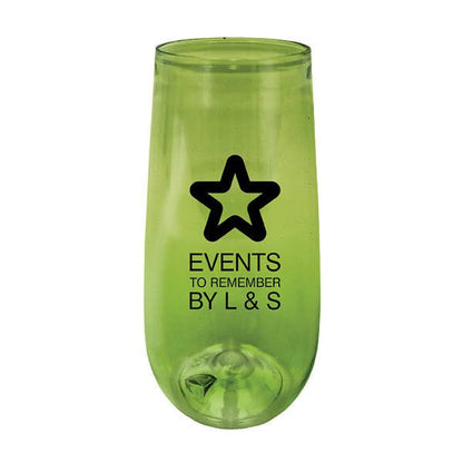 SENSATIONS 9 oz Plastic Stemless Champagne Flute, 4 count
