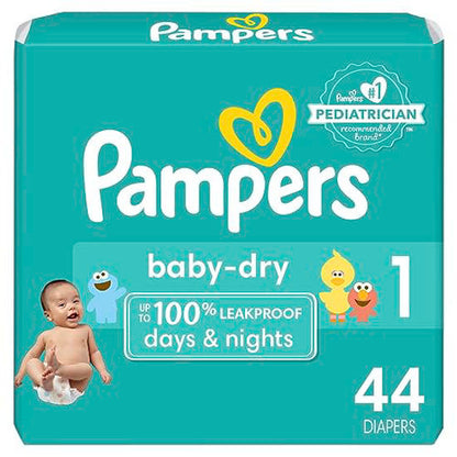 Pampers Diapers Size 1 Baby- Dry 44 Count