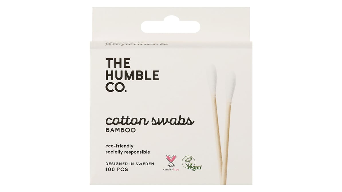THE HUMBLE CO. BAMBOO COTTON SWABS,WHITE