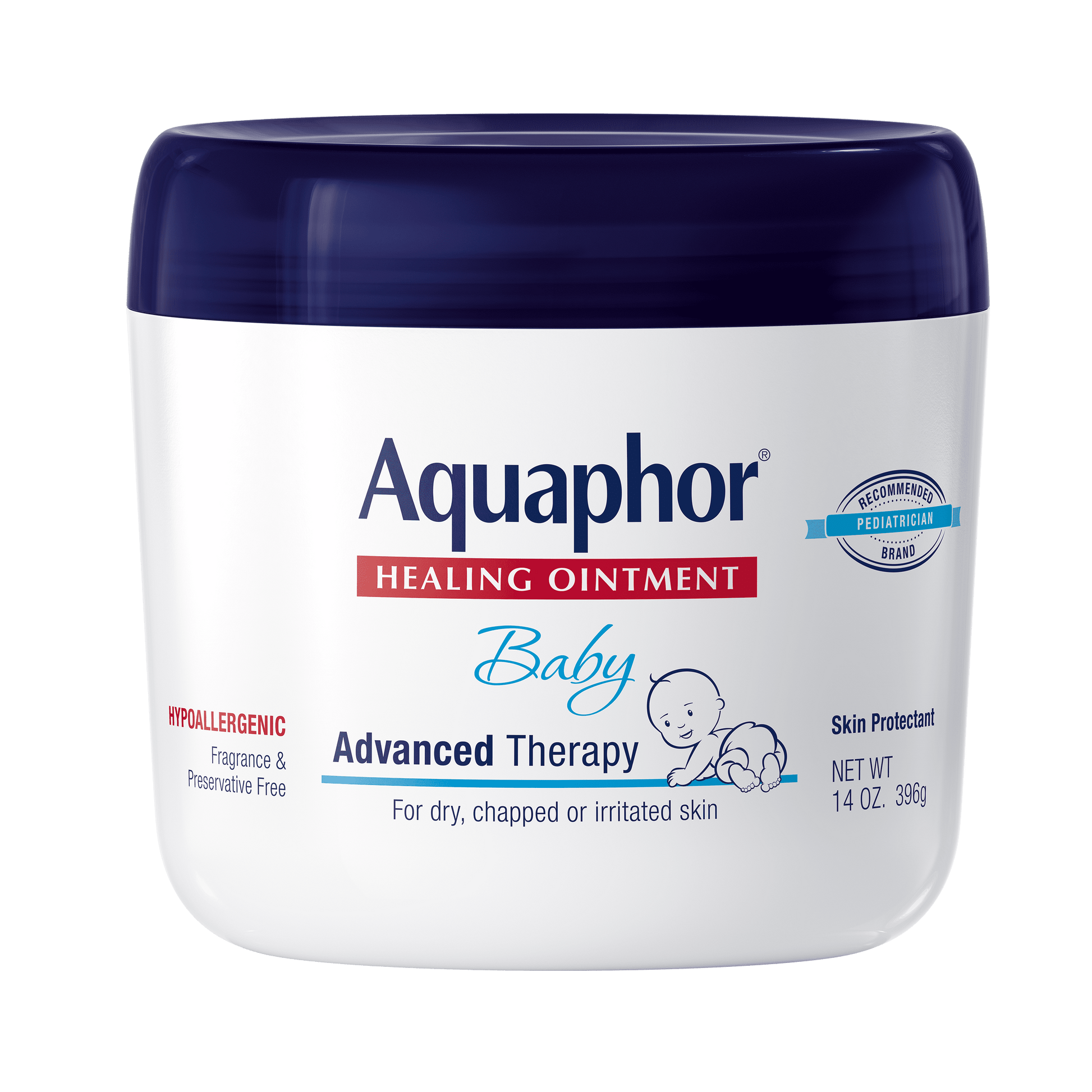 Aquaphor Baby Healing Ointment Advanced Therapy Skin Protectant for Dry Skin and Diaper Rash Ointment, 7 oz