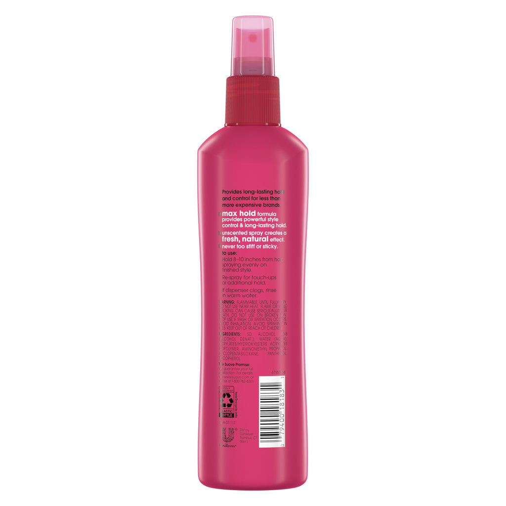 Suave Hairspray Max Hold 8 Unscented 11oz