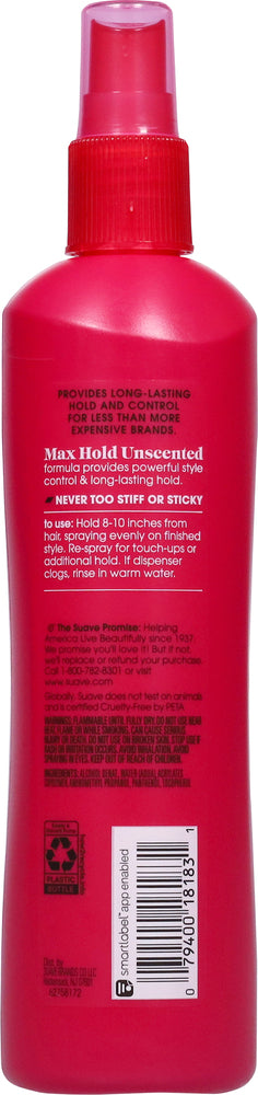 Suave Hairspray Max Hold 8 Unscented 11oz