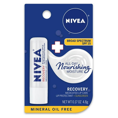 NIVEA LIP CARE MEDICATED RECOVRY 6X.17OZ