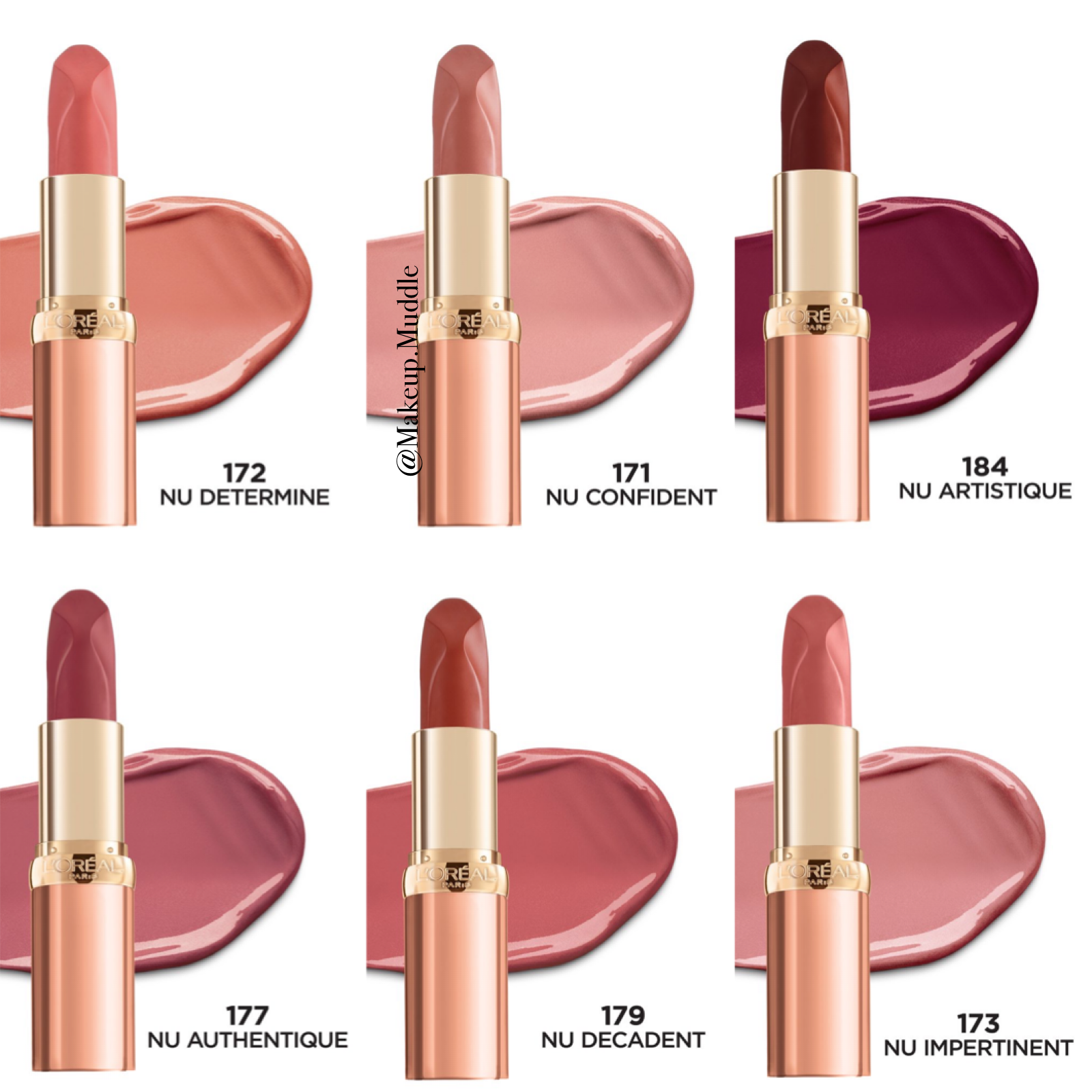 L'ORÉAL PARIS Colour Riche Les Nus Intense Lipstick, Intensely Pigmented, 174 Nu Insouciant, 0.13 oz.