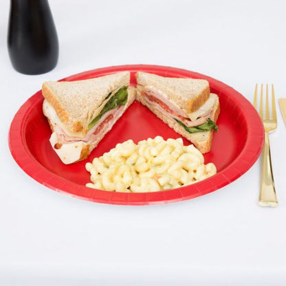 SENSATIONS Premium Paper Dinner Plates - Classic Red, 10 count