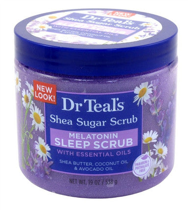 Dr Teals Shea Sugar Scrub Melatonin 19oz Jar