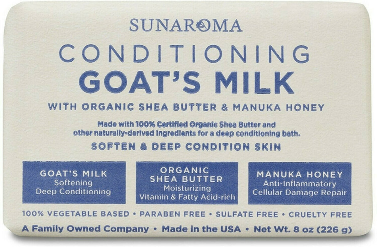 Sunaroma Soap Bar Goats Milk Shea Butter + Honey 8oz