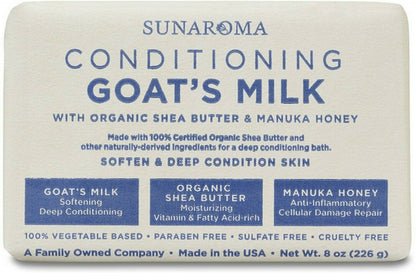 Sunaroma Soap Bar Goats Milk Shea Butter + Honey 8oz