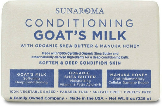 Sunaroma Soap Bar Goats Milk Shea Butter + Honey 8oz