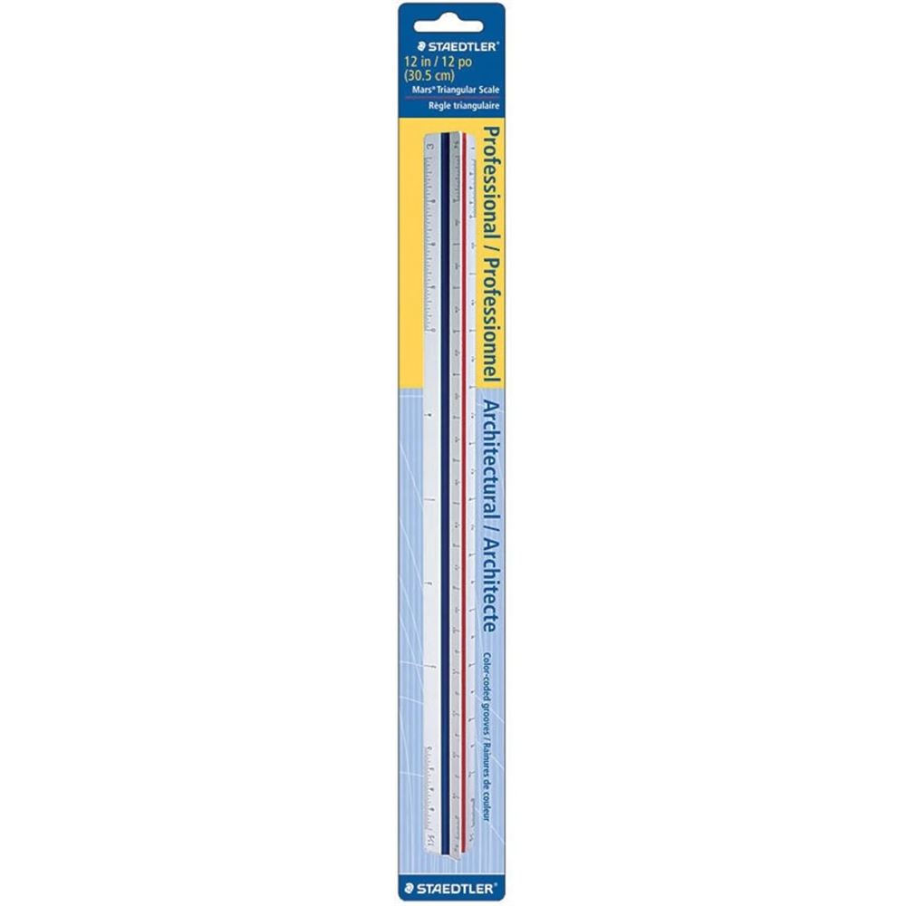 Staedtler Mars Engineering Triangular Scale, 12" White